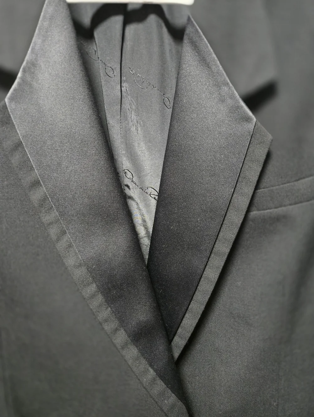 Oscar De La Renta Tuxedo Suit Jacket Size 43R Wedding Prom Formal Sam Meyers